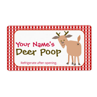 Funny Personalized Christmas Gift Reindeer Poop Label
