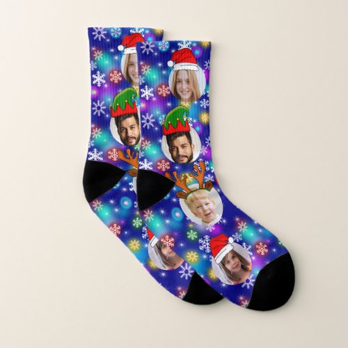 Funny personalized Christmas hats photo in hole Socks