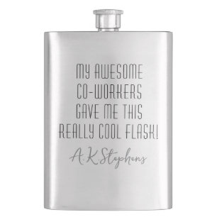 Funny Personalized Co-Worker Cool Modern Flask