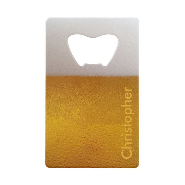 Funny Personalized Cold Beer Credit Card Bottle Opener (Front)