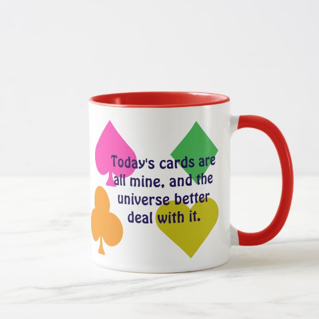 Funny Personalized Colorful Playing Cards Suits Mug (Right)