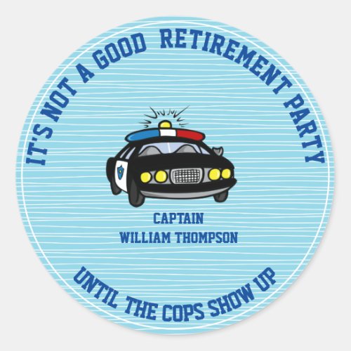 Funny Personalized Cop Retirement Sticker