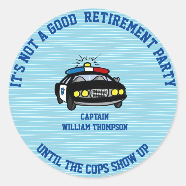 Funny Personalized Cop Retirement Sticker (Front)