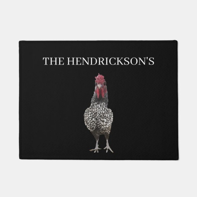 Funny Personalized Country Farm Hen Doormat (Front)