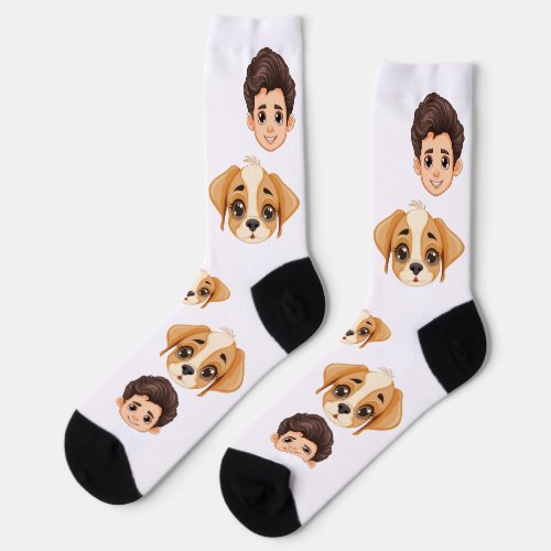 Funny Personalized Couple Face 2 Photos Dog