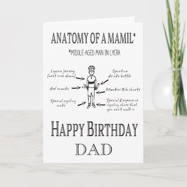 Funny Personalized Cycling Birthday Card MAMIL (Front)