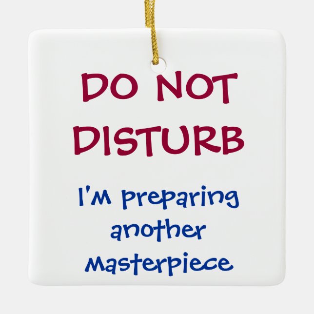 Funny Personalized Do Not Disturb Chef Ceramic Ornament (Front)