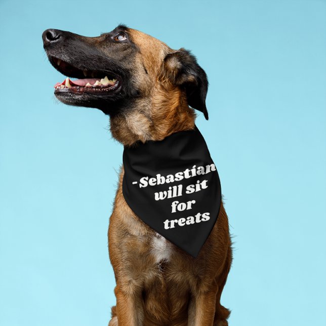 Funny Personalized Dog Bandana Sit for Treats (Creator Uploaded)