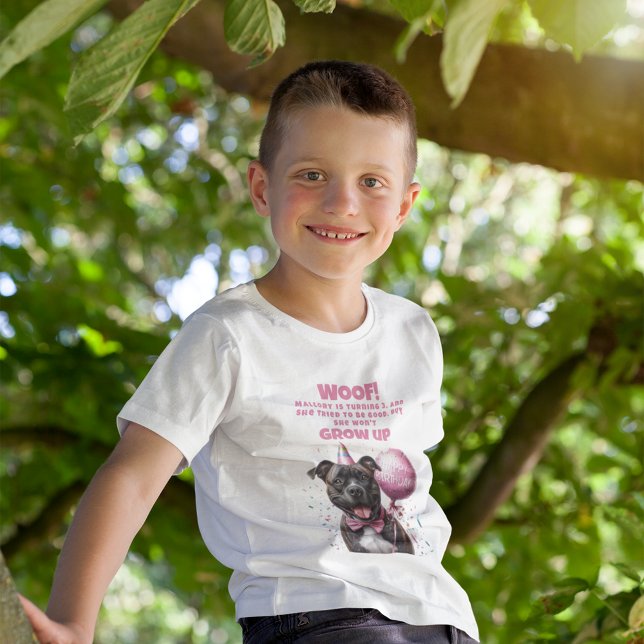 Funny Personalized Dog Birthday Brother Tri-Blend Shirt (fun brother personalized boxer dog happy birthday funny quote balloon confetti party hat)