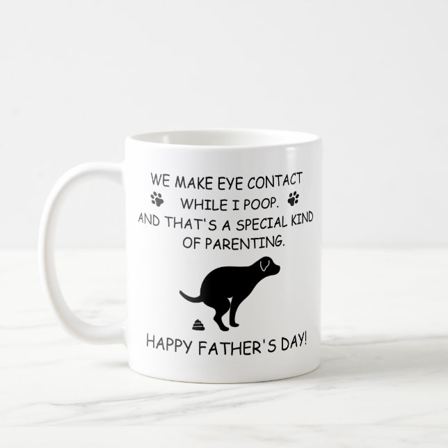 Funny Personalized Dog Dad, Dog Poop Father's day Coffee Mug (Left)