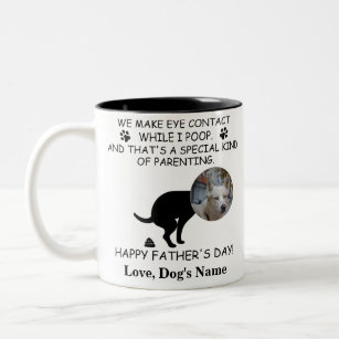 Funny Personalized Dog Dad, Dog Poop Father's day Two-Tone Coffee Mug