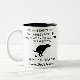 Funny Personalized Dog Dad, Dog Poop Father's day Two-Tone Coffee Mug