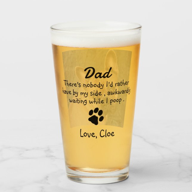 Funny Personalized Dog Dad Glass (Front Filled)
