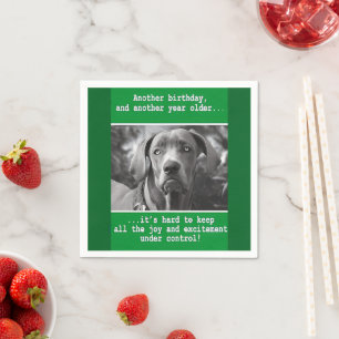 Funny Personalized Dog Photo Birthday Napkins