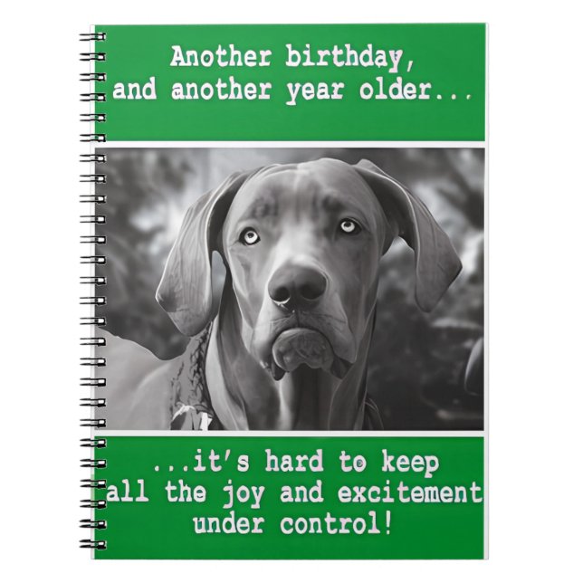Funny Personalized Dog Photo Birthday    Notebook (Front)