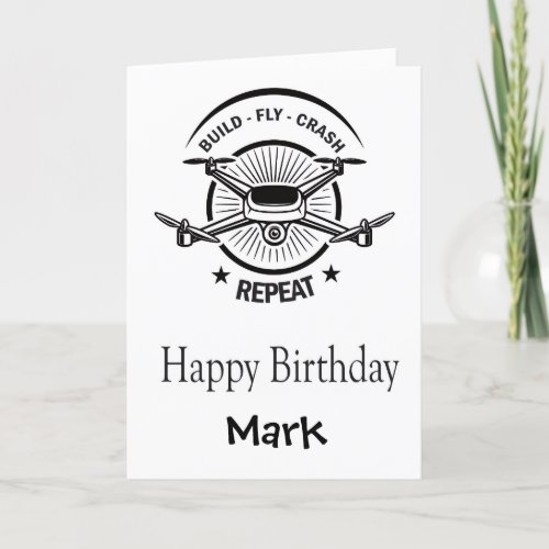 Funny Personalized Drone Pilots Birthday Card