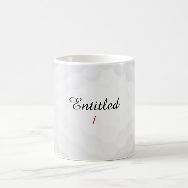 Funny Personalized Entitled 1 Initial Golf Name Coffee Mug (Center)