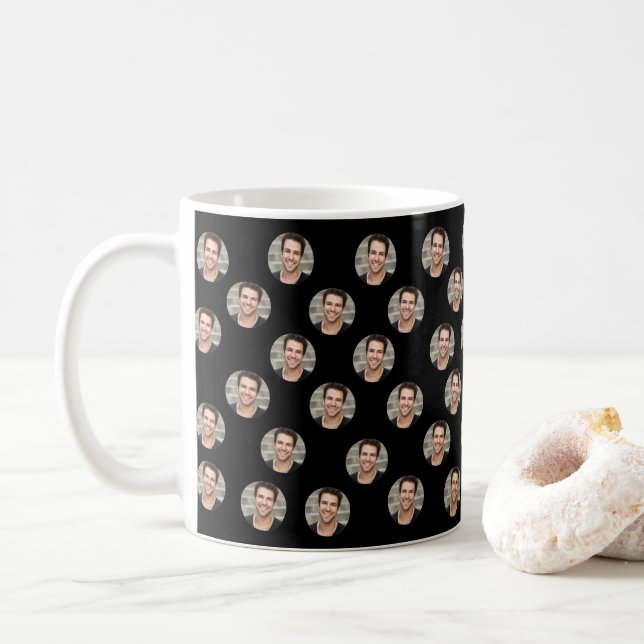Funny personalized face, Custom photo Coffee Mug (With Donut)