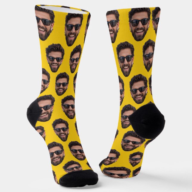 Funny Personalized Face Photo Crew Socks (Angled)