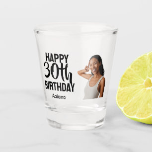 Funny Personalized Face Photo Women 30th Birthday Shot Glass