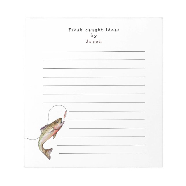 Funny Personalized Fishing  Notepad (Front)