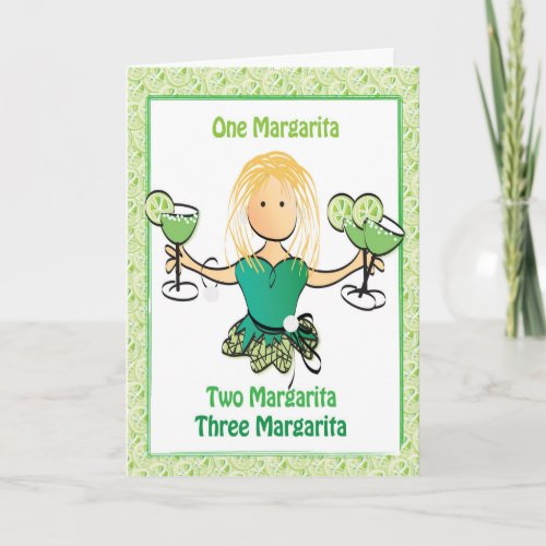 Funny Personalized For Her Margarita Birthday  Card