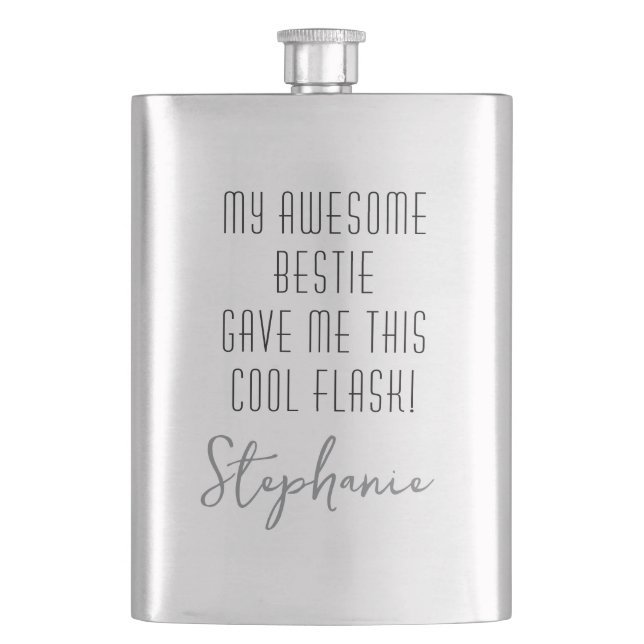 Funny Personalized from Bestie Cool Modern Flask (Front)