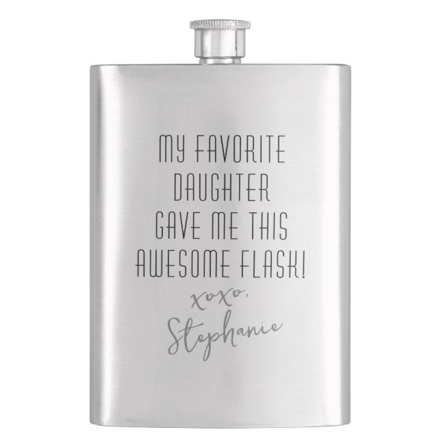 Funny Personalized from Favorite Daughter Modern Flask (Front)