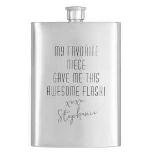 Funny Personalized from Favorite Niece Modern Flask