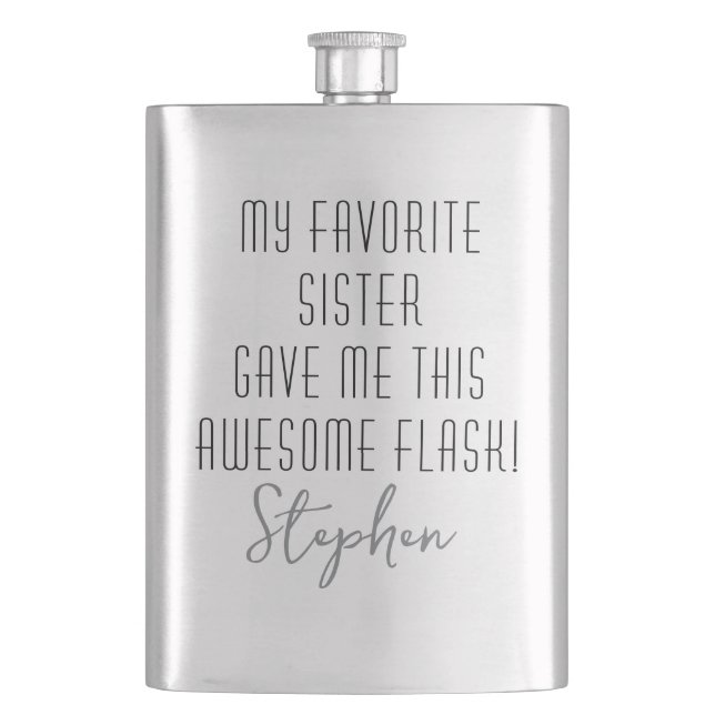 Funny Personalized from Favorite Sister Modern Flask (Front)