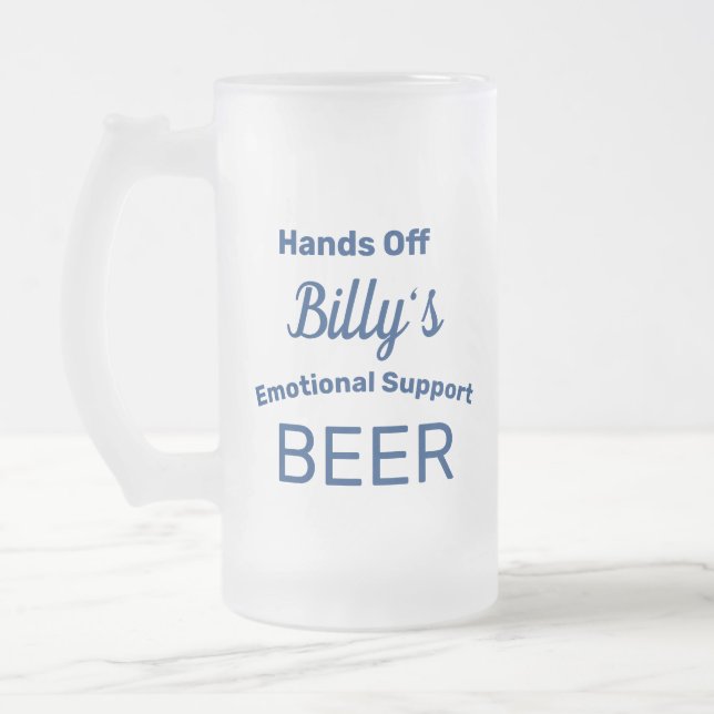 Funny Personalized Frosted Glass Beer Mug (Left)