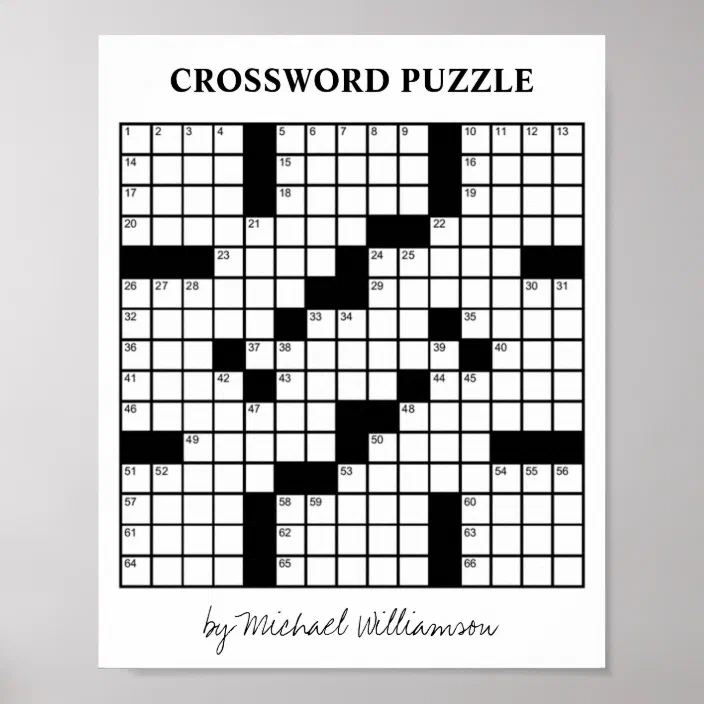 funny personalized game black and white crossword poster zazzle com