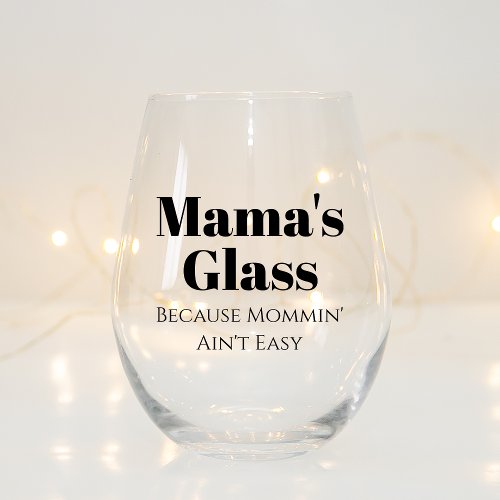 Funny Personalized Gift For Mom Who Loves Drinking Stemless Wine Glass