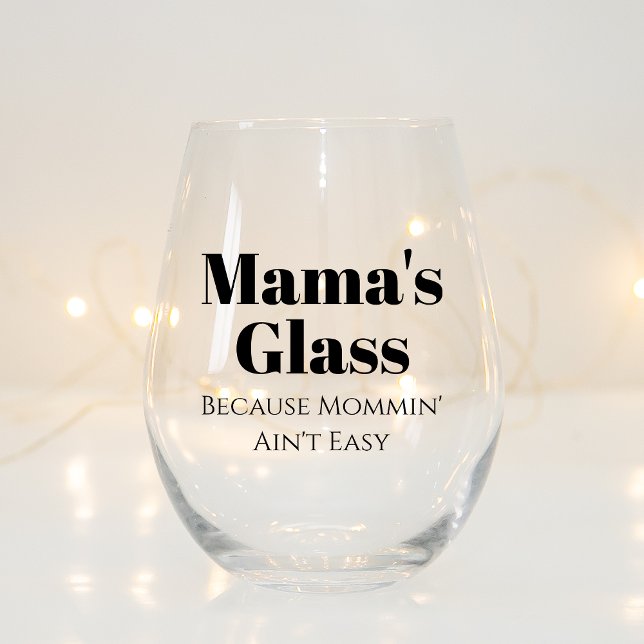 Funny Personalized Gift For Mom Who Loves Drinking Stemless Wine Glass (Creator Uploaded)