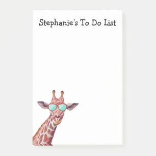 Funny Personalized Giraffe To Do List White Post-it Notes