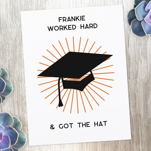 Funny Personalized Graduation Announcement Postcard