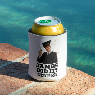 Funny Personalized Graduation Party Custom Photo Can Cooler