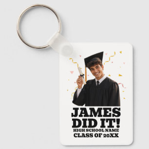 Funny Personalized Graduation Party Custom Photo Keychain