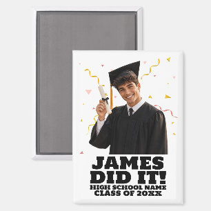 Funny Personalized Graduation Party Custom Photo Magnet