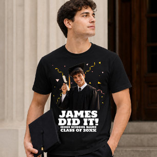 Funny Personalized Graduation Party Custom Photo T-Shirt