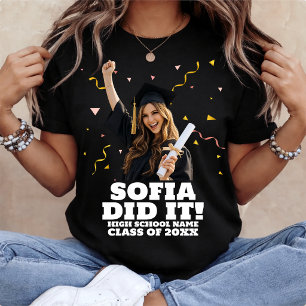 Funny Personalized Graduation Party Custom Photo T-Shirt