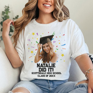 Funny Personalized Graduation Party Custom Photo T-Shirt