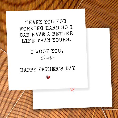 Funny Personalized Happy Fathers Day From Dog Card