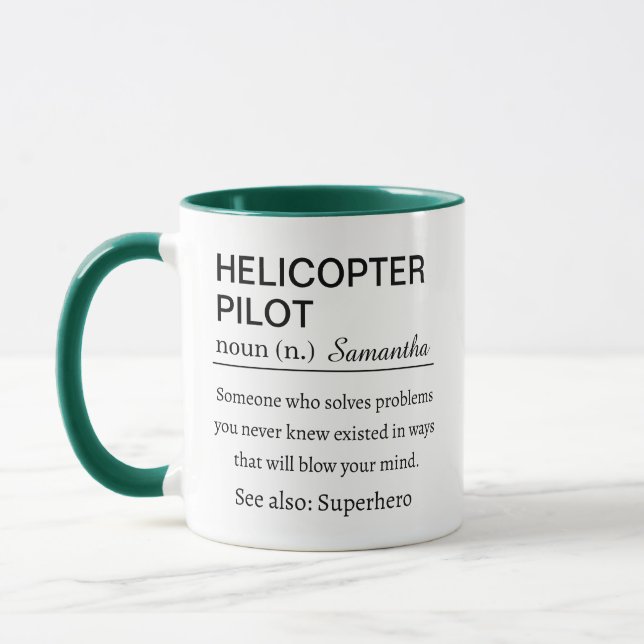 Funny Personalized Helicopter Pilot Definition Mug (Left)