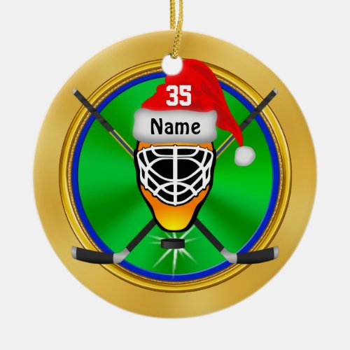 Funny Personalized Hockey Christmas Ornaments