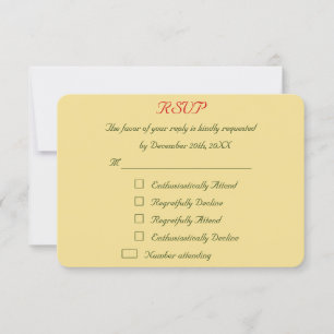 Funny Personalized Holiday Christmas Wedding RSVP Card