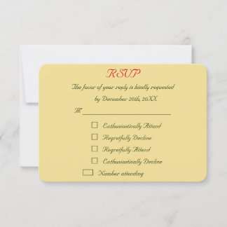 Funny Personalized Holiday Christmas Wedding RSVP Card