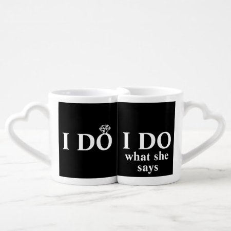 Funny Personalized "i Do" Wedding Anniversary Coffee Mug Set