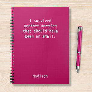 Funny Personalized I Survived Office Meeting Notebook