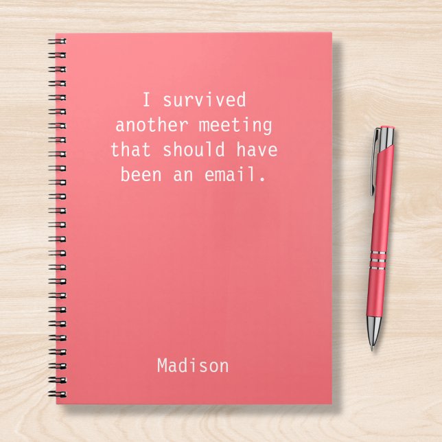 Funny Personalized I Survived Office Meeting Notebook (Creator Uploaded)